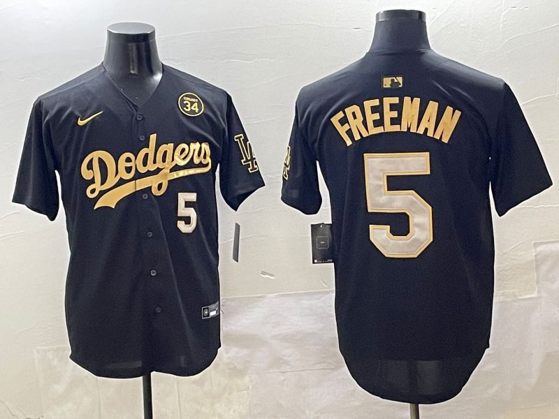 Men Los Angeles Dodgers #5 Freeman Black Gold Nike 2025 MLB Jersey style 42512->los angeles dodgers->MLB Jersey